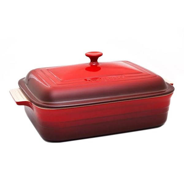 Travessa de cerâmica com tampa Le Creuset vermelha 32CM 3031713 Utilplast Travessa de cerâmica com tampa Le Creuset vermelha 32CM 3031713 Utilplast