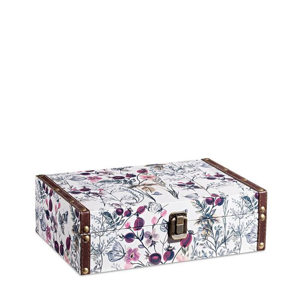Caixa Organizadora Bau Flores 8X15X25,5CM Caixa Organizadora Bau Flores 8X15X25,5CM