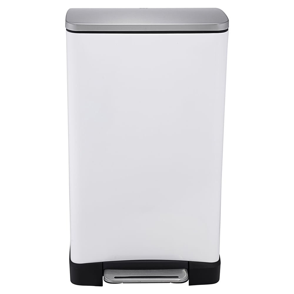 Lixeira De Aco Inox E Cube Branca 30l Utilplast