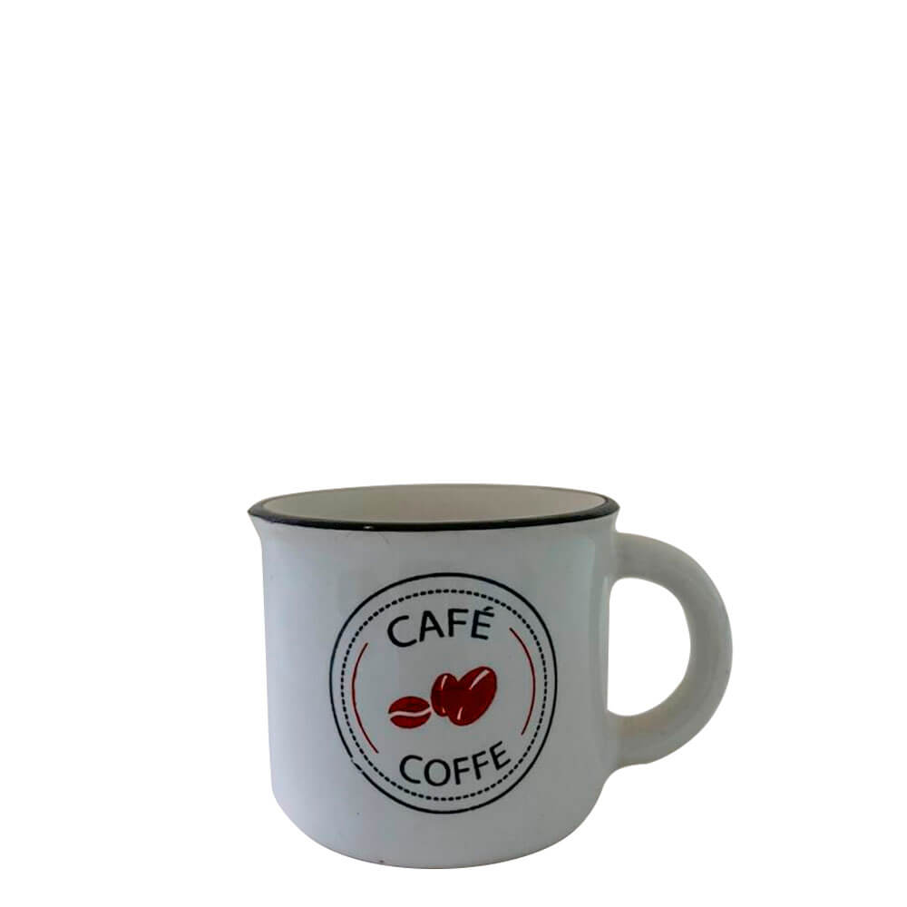 Mini Caneca de Cerâmica Café Coffe Branca 60ML Utilplast