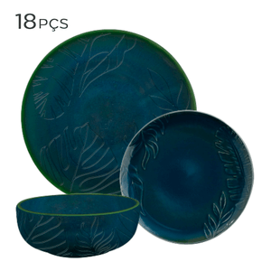 Aparelho-de-Jantar-de-Ceramica-Tropical-Verde-18PCS
