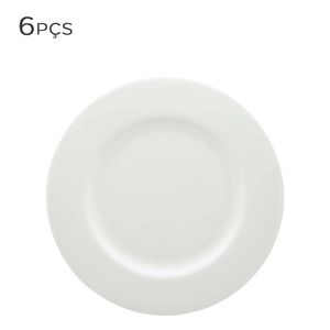 Prato-para-Sobremesa-de-Porcelana-Strauss-Sable-Branco-24CM-6PCS