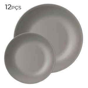 Aparelho-de-Jantar-de-Ceramica-Coupe-Clean-Cinza-12PCS