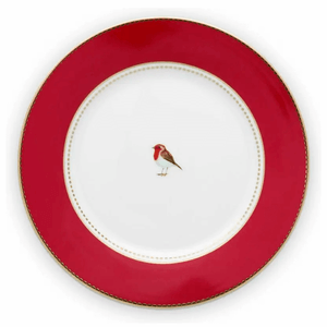 Prato-para-Sobremesa-de-Porcelana-Pip-Studio-Love-Birds-Vermelho-21CM