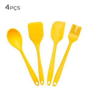 Conjunto-Utensilios-de-Silicone-Amarelo-4PCS