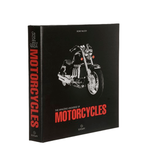 Caixa-Livro-de-Madeira-Motorcycles-Vermelha-e-Preta-30X30X5CM