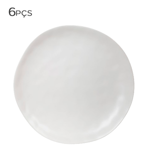 Prato-para-Sobremesa-de-Ceramica-Organic-Branco-Mate-20CM-6PCS