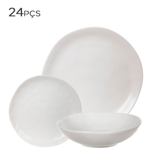 Aparelho-de-Jantar-de-Ceramica-Organic-Branco-Matte-18PCS