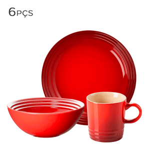 Conjunto-para-Cafe-da-Manha-de-Ceramica-Le-Creuset-Vermelho-6PCS